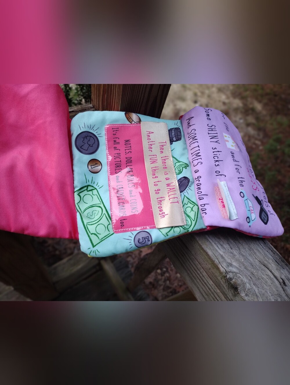 Pink Plush 'What's In Mom's Purse?' Toy Purse Book - Picture 4 of 4